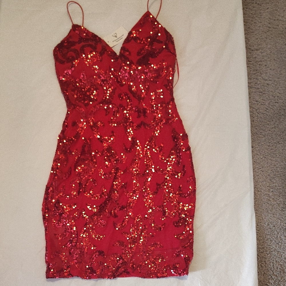 Windsor Scarlet Sequin Mini Dress